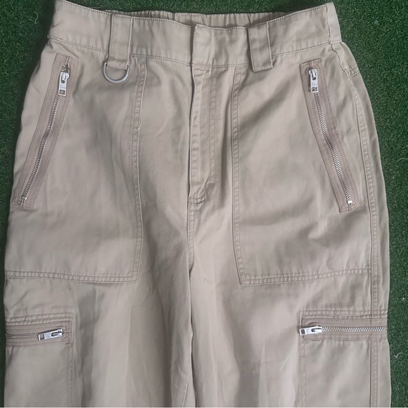 TNA Khaki High Waisted Baggy Jogger Style Pants - Picture 4 of 5